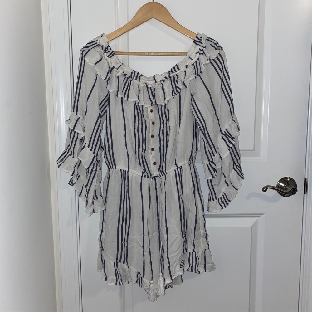 flowy striped romper